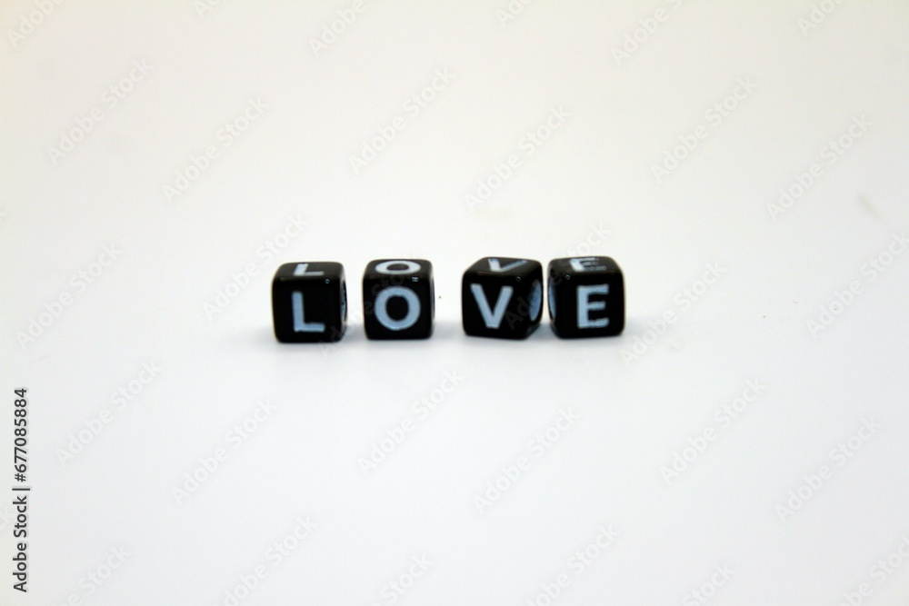 Obraz premium photo with love sentences, on a white background