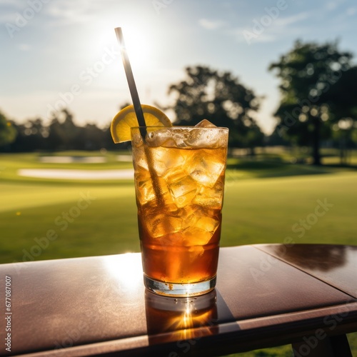 Arnold Palmer Beverage Served on a Golf Course