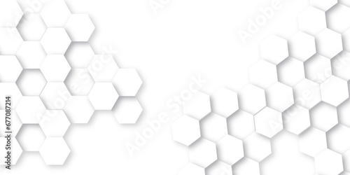 Abstract background with hexagon, modern abstract vector polygonal pattern. Futuristic abstract honeycomb technology white background. Luxury white hexagon pattern. 