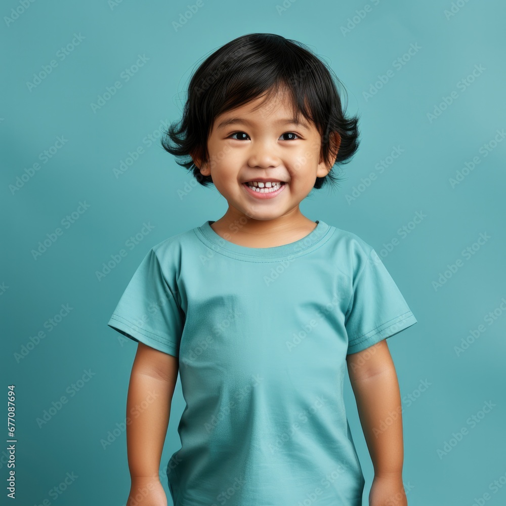 A little asian boy wearing empty blank tshirt for mockup A little asian boy wearing empty blank tshirt for mockup