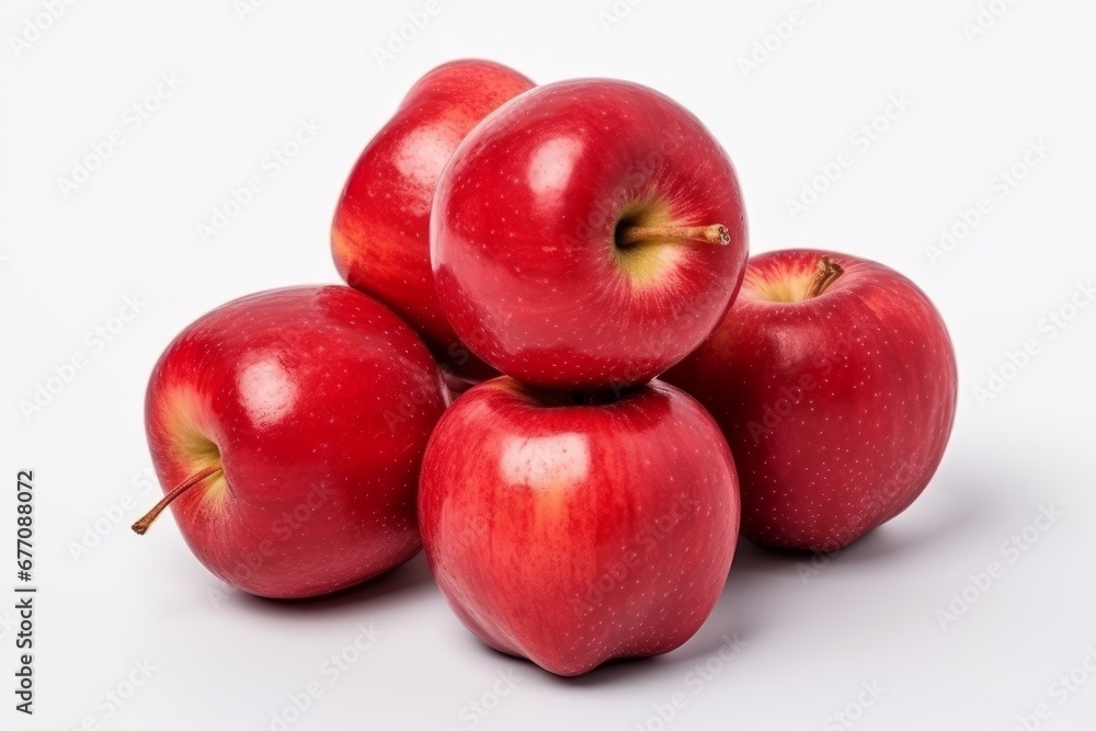 a bunch of red apples on a white background