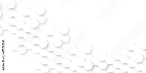 Abstract background with hexagon, modern abstract vector polygonal pattern. Futuristic abstract honeycomb technology white background. Luxury white hexagon pattern. 
