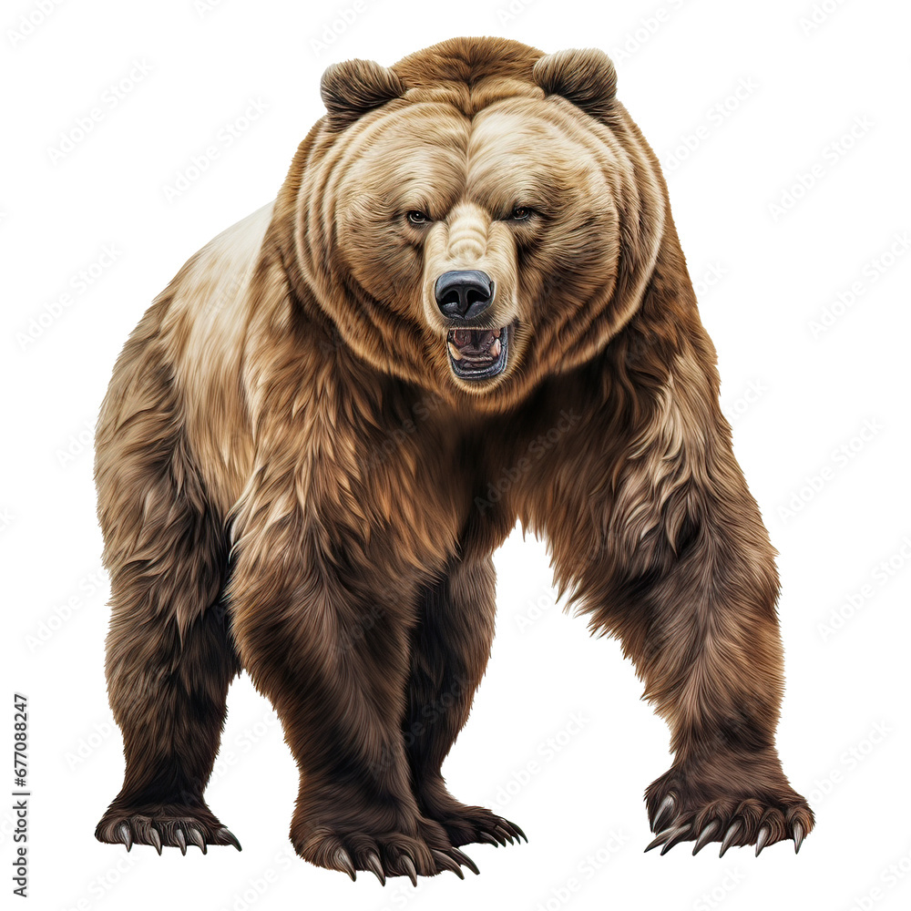 Obraz premium Lumbering brown bear AI generative 
