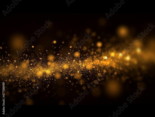 Shiny golden fire particles and sparkles abstract magic light transparent background