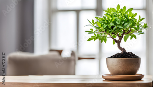 houseplant with ceramic pot Bonsai tree