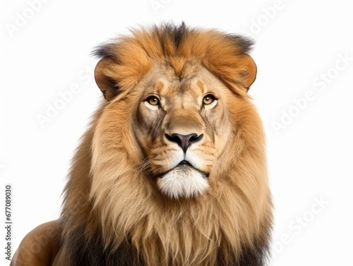Close-up of A Lion Isolated on White © Muh