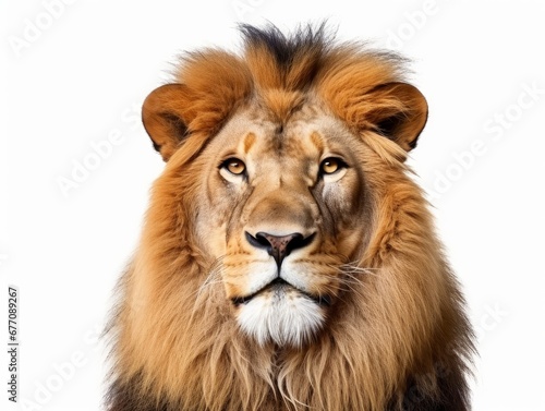 Close-up of A Lion Isolated on White © Muh