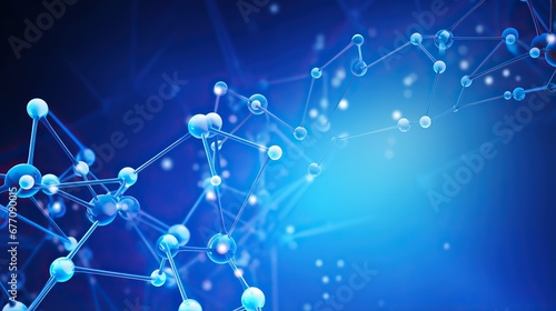Abstract background Atom molecule structure , Laboratory. Generative AI