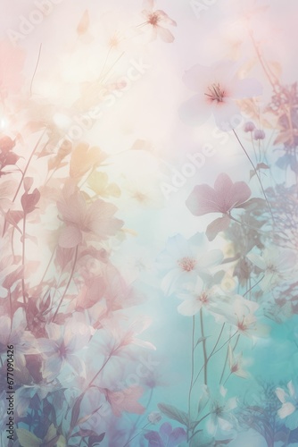Field colorful blooming flower in pastel color for background Created with Generative AI technology.