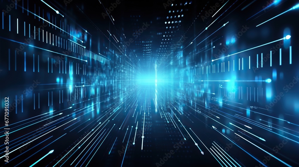 Virtual digital matrix particles abstract cyber space environment background. Generative AI Virtual digital matrix particles abstract cyber space environment background. Generative AI