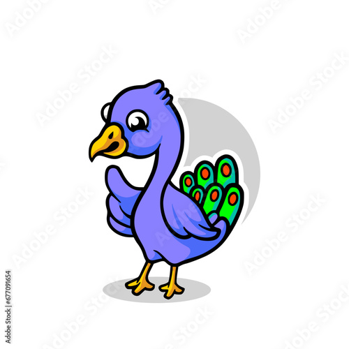 bird cartoon peacock cartoon mascot cartoon illustration 