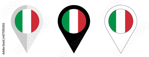 italian flag pin map pointer icons italy pinpoint set location vector png