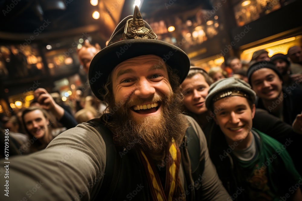 Bizarre selfie with a caucasian leprechaun celebrating St Patrick Day. Bizarre selfie with a caucasian leprechaun celebrating St Patrick Day.