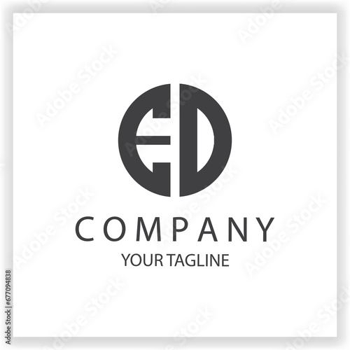 ED EO Logo monogram simple and modern circle black colour design template premium elegant vector eps 10
