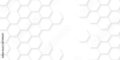 Seamless pattern with hexagons. Abstract background with hexagon and white Hexagonal Background. Luxury White Pattern. Vector Illustration. 3D Futuristic abstract honeycomb mosaic white background.