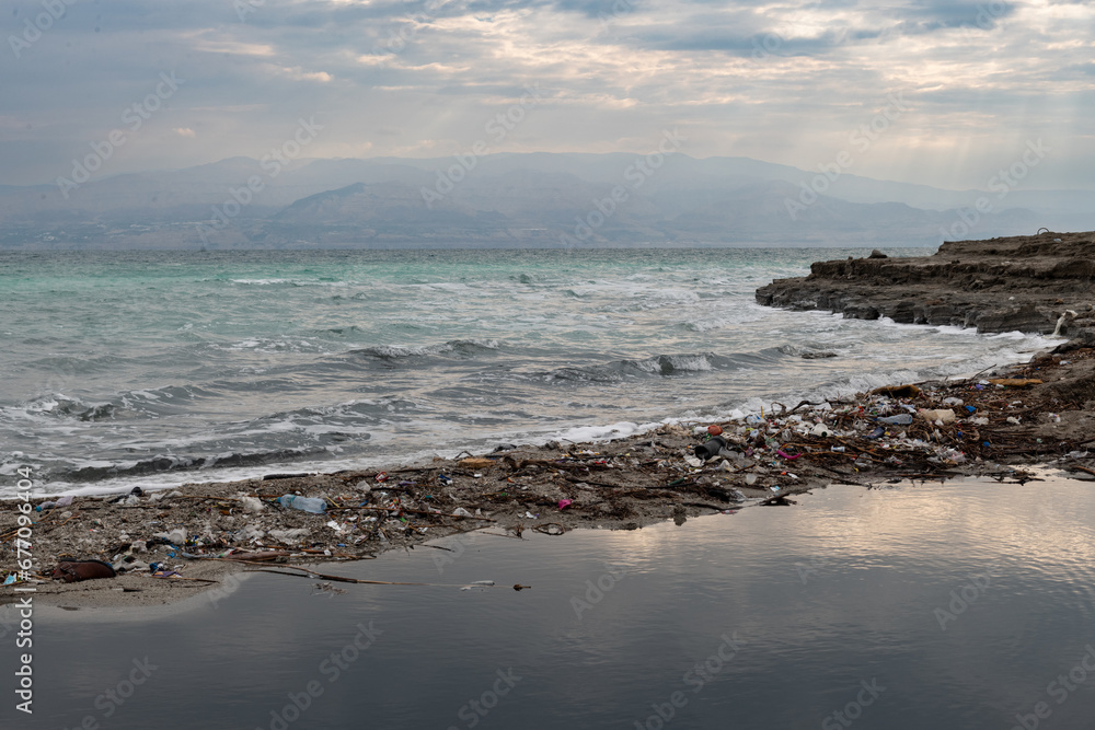 Garbage lines the shoreline of Israel's Dead Sea Garbage lines the shoreline of Israel's Dead Sea