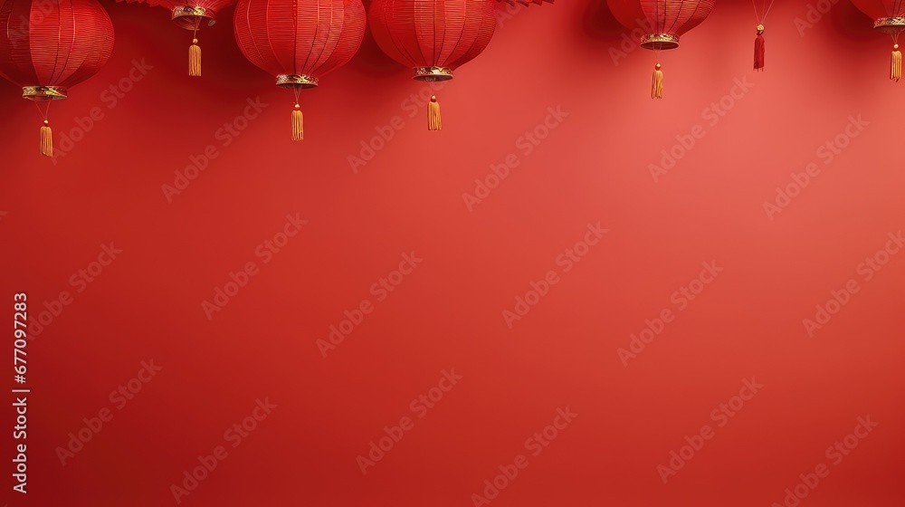 chinese new year lantern ornament background with big red blank space for text chinese new year lantern ornament background with big red blank space for text