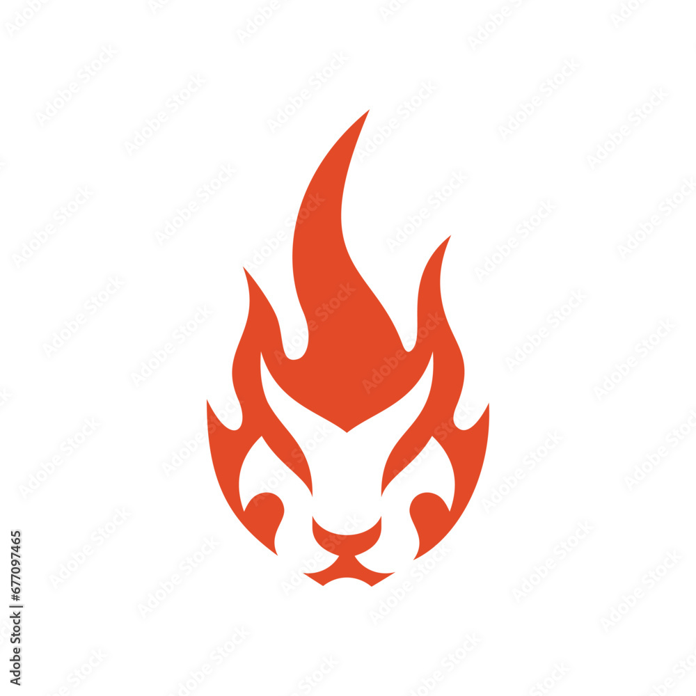 abstract lion fire flame logo icon abstract lion fire flame logo icon