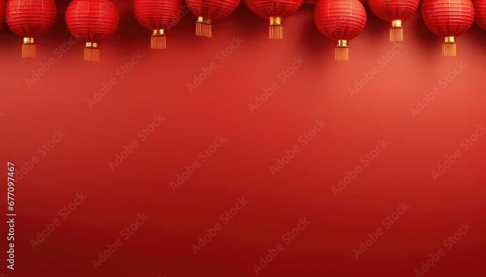 chinese new year lantern ornament background with big red blank space for text, banner chinese new year lantern ornament background with big red blank space for text, banner