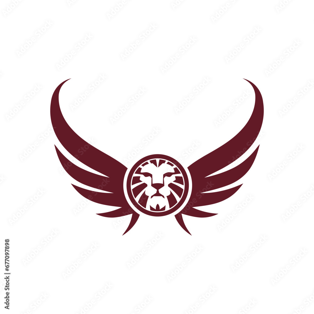 Obraz premium lion face wing logo icon