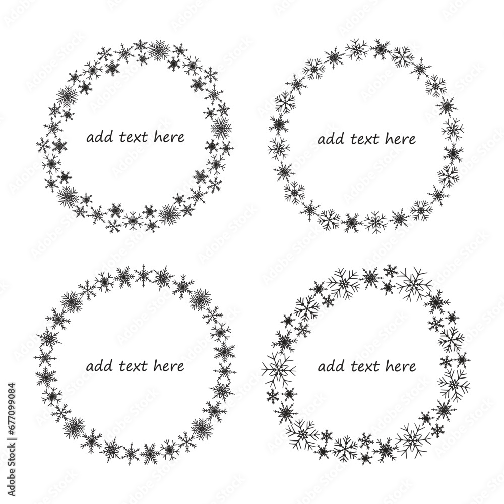 Templates for social media graphics. Set of winter backgrounds with snowflakes on isolated background. Templates for social media graphics. Set of winter backgrounds with snowflakes on isolated background.