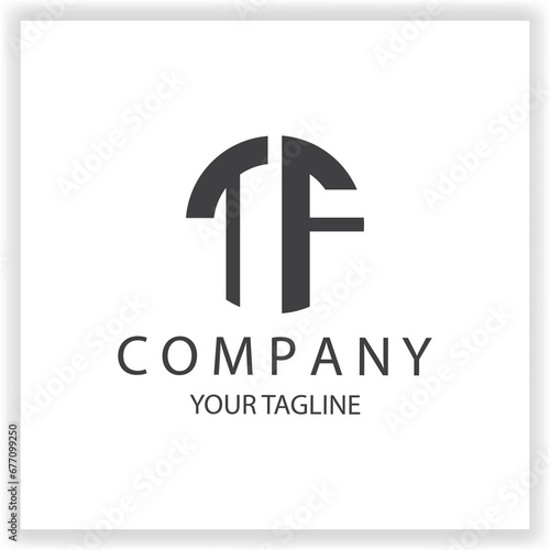 Tableau sur toile TF Logo monogram simple and modern circle black colour design template premium e