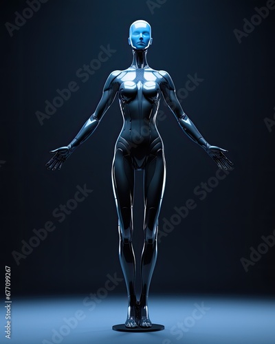 Humanoid Femail Ballet Dancer. Android Female Dance Poses. Cyborg Gymnast Action Shots. © Mike Walsh