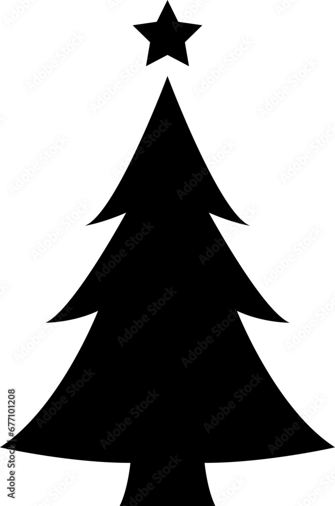 Fototapeta premium Christmas tree, spruce, pine icon vector image.