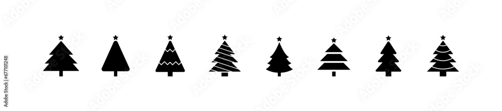 Christmas tree, spruce, pine icon vector image.