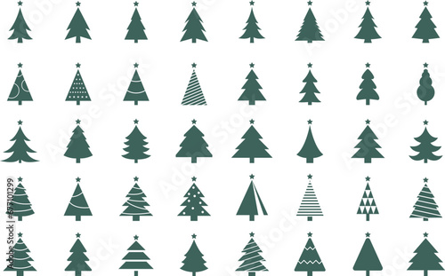 Christmas tree, spruce, pine icon vector image.