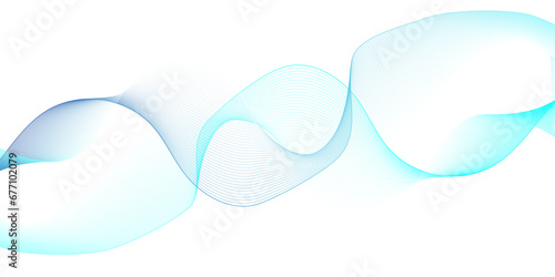 Fototapeta Naklejka Na Ścianę i Meble -  Abstract blue wave geometric Technology, data science frequency gradient lines on transparent background. Isolated on white background. blue and white wavy stripes background.