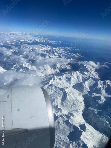 vue des alpes française en avion