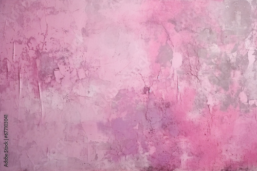 Pink Vintage Grunge Background: Worn Wall with Chipped Paint