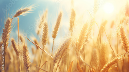 Vibrant Golden Wheat Under Sunlight