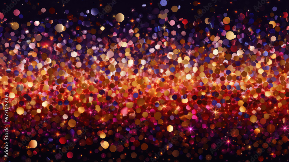 Elegant Sparkles in Light Gold and Purple Background