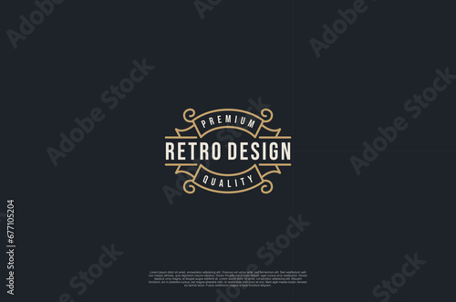 Old vintage label ornament logo antique label  art decorations. Vector design element