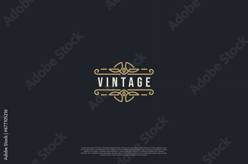 Old vintage label ornament logo antique label  art decorations. Vector design element