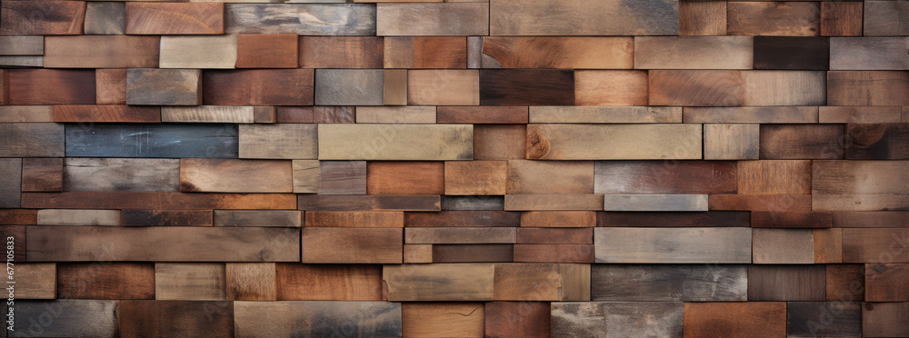 Wooden Wall in the Style of Bricks: Earthy Colors and Depth Wooden Wall in the Style of Bricks: Earthy Colors and Depth