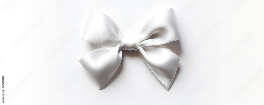 Naklejka premium silver ribbon on white