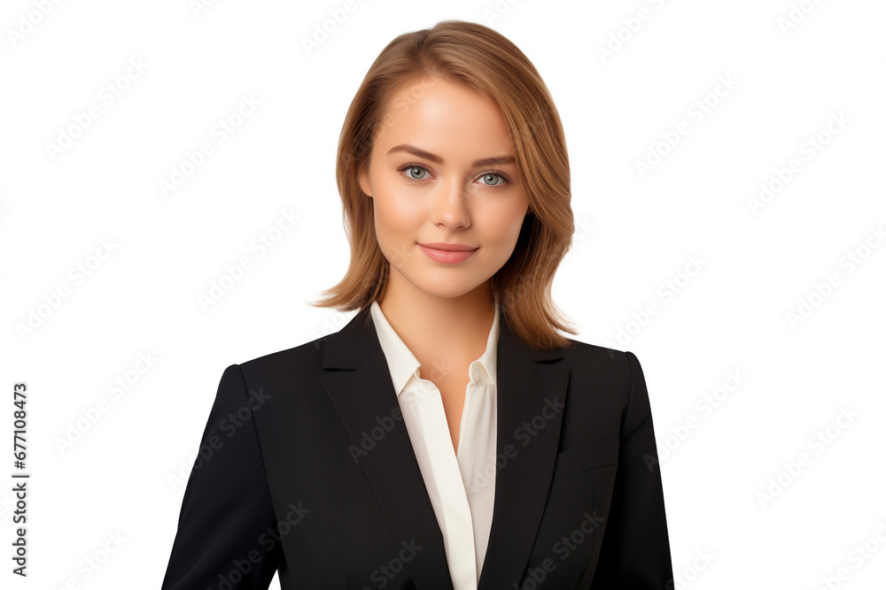 Beautiful girl in a business suit on a white background Beautiful girl in a business suit on a white background