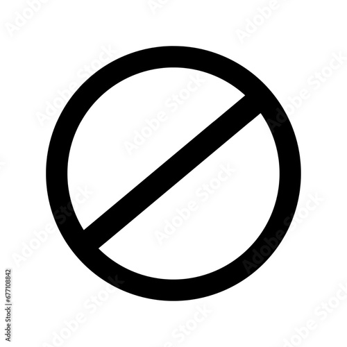 blank black no sign not allowed sign isolated on white transparent background icon prohibit ban warning stop vector illustration no 