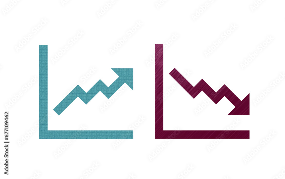 bullish and bearish icon symbol blue and red with texture bullish and bearish icon symbol blue and red with texture