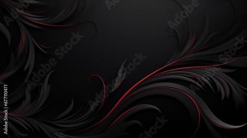 Black plant leaf background concept with black empty space ai generated image