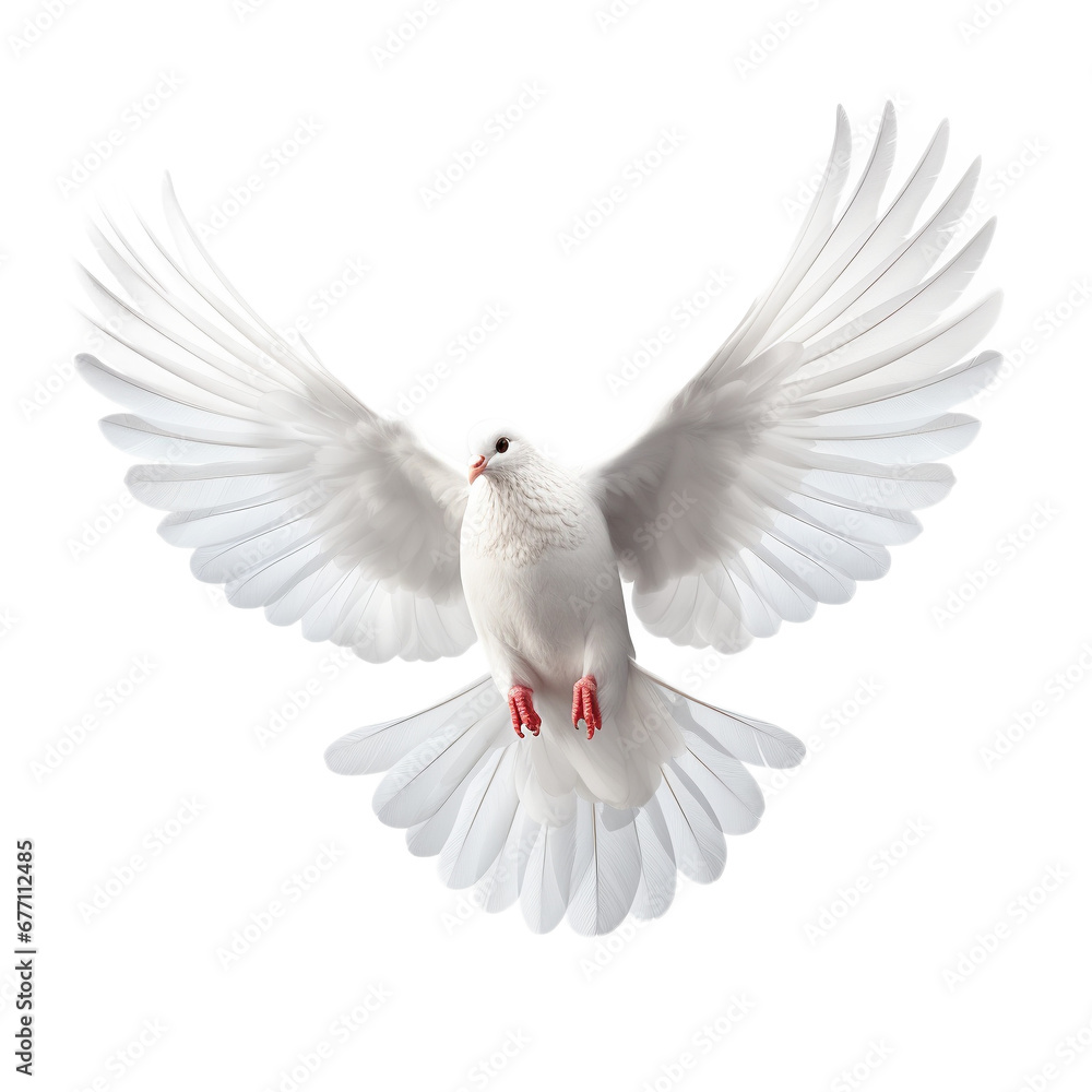 Obraz premium white dove isolated on white, PNG
