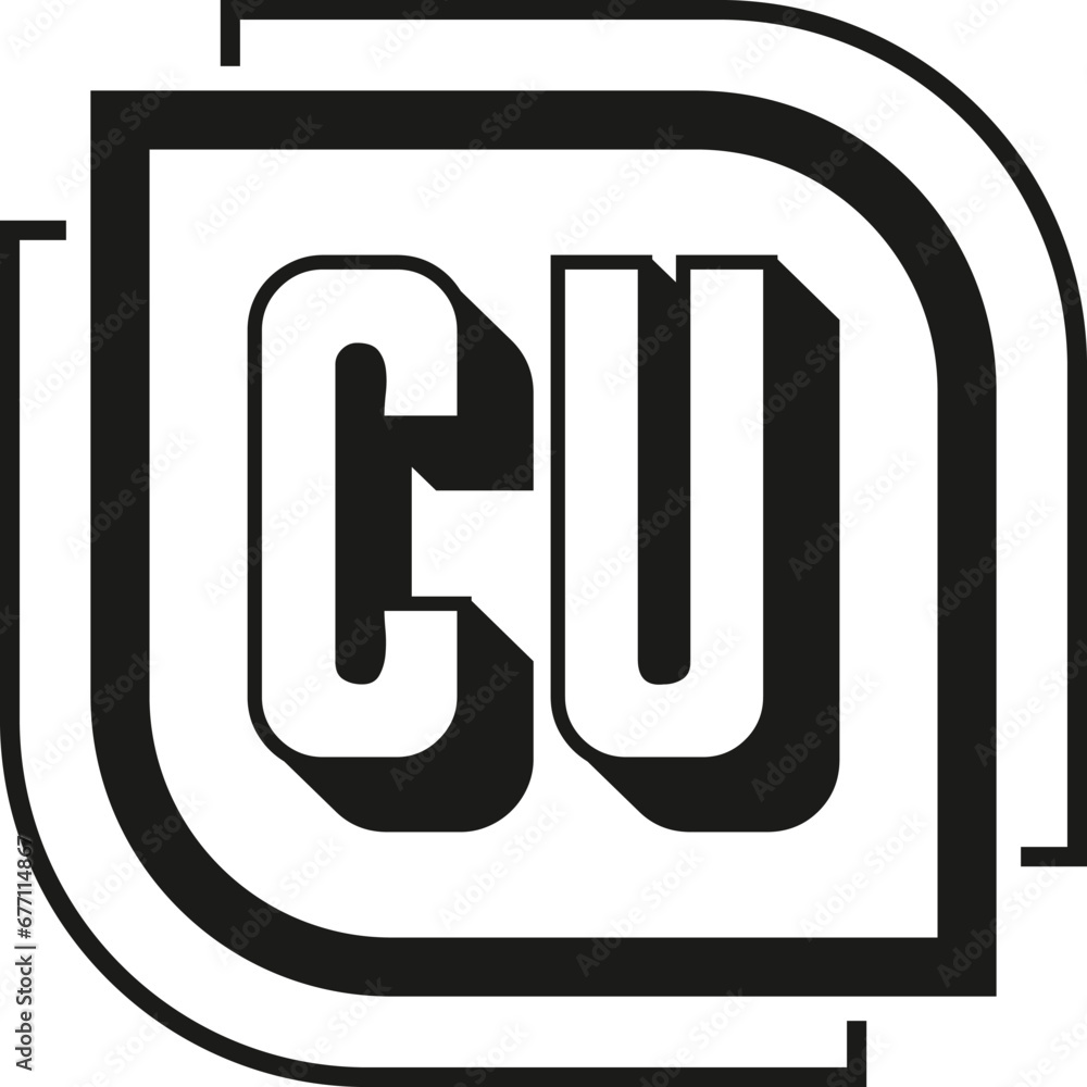 CU Letter Monogram Logo Design CU Letter Monogram Logo Design