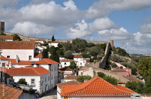 Parte da cidade de Óbidos em Portugal, interior da muralha, zona medieval
