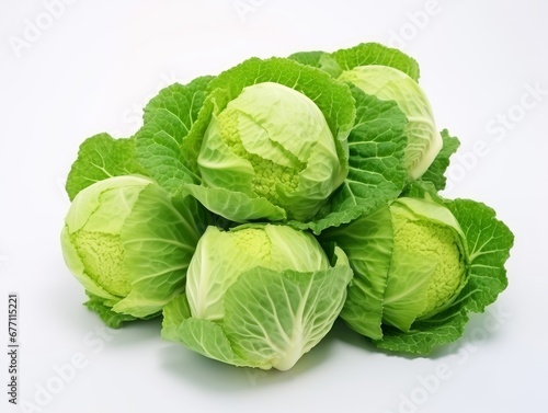 A bunch of cabbage fruits isolated on a white background