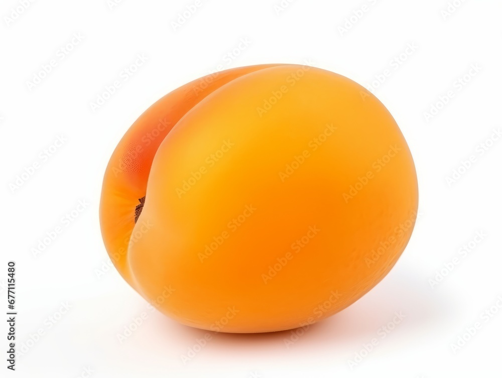 An apricot fruit is isolated on a white background An apricot fruit is isolated on a white background