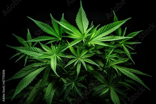 Close-up marijuana leaves  cannabis on a dark background