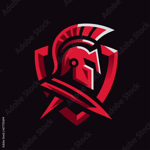 Spartan warrior logo design symbol logotype vector graphic